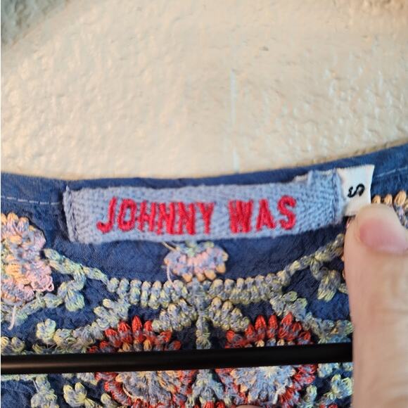 Johnny Was Women's Blue Embroidered Shift Dress SZ Small - Picture 5 of 8